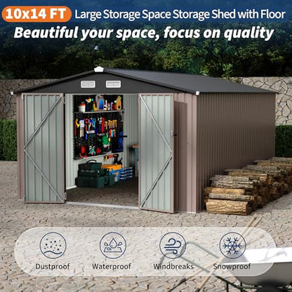 10x14 FT Metal Storage Sheds Outdoor
