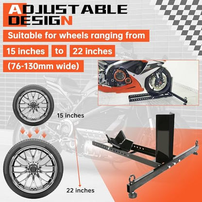 Adjustable Motorcycle Wheel Chock Stand Upright 1800lb Capacity