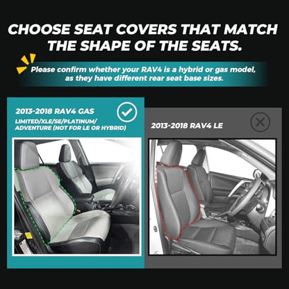 for Toyota RAV4 Seat Covers 2013 2014 2015 2016 2017 2018 RAV 4 XLE SE Limited Platinum Adventure (4 Count)