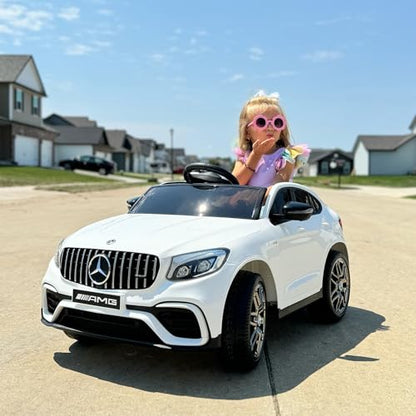 12V Toddler Ride On Car Mercedes Benz AMG GLC63S Coupe 2 Speed White