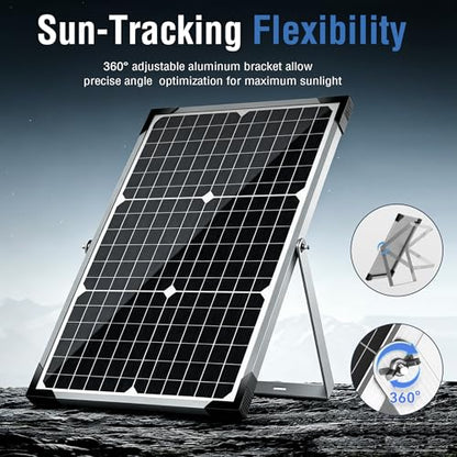 30W 12V Solar Panel Battery Charger Trickle Maintainer Kit