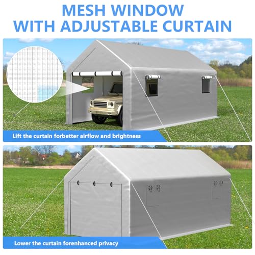 Carport 10x20 ft Heavy Duty with Roll