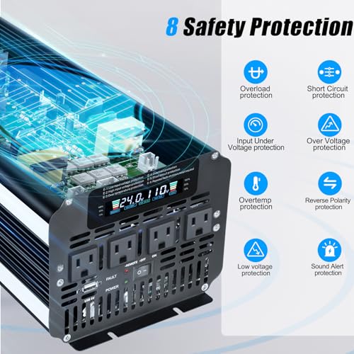 4000 Watt Power Inverter 24V to 110V 120V for Vehicle