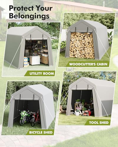 7 x 12 ft Carport Storage Shed
