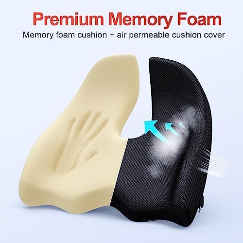 Large Ergonomic Seat Cushion Relieves Sciatica & Tailbone Pain
