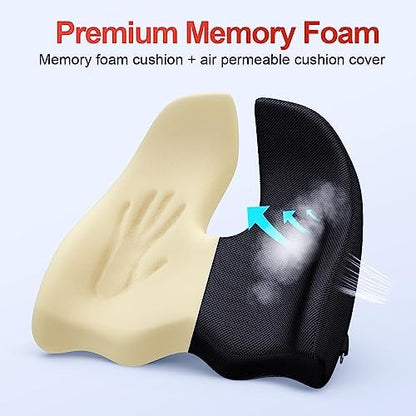 Large Ergonomic Seat Cushion Relieves Sciatica & Tailbone Pain