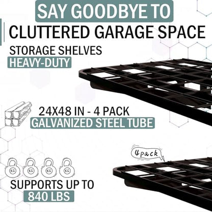 4 Pack 2x4ft Garage Wall Shelving (4 Count)