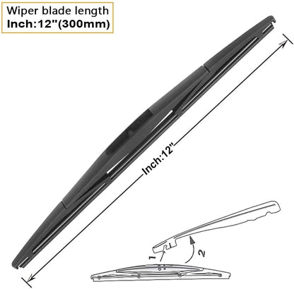 AUTOBOO 28"+12" Windshield Wipers with 12" Rear Wiper Blade Sets Replacement for Nissan Versa Note 2014-2019 -Original Factory Quality (Pack of 3)
