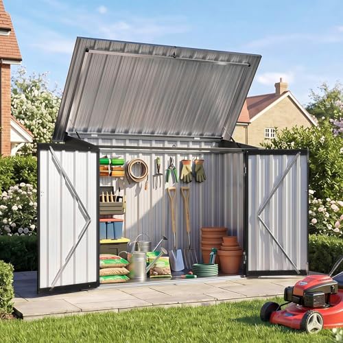 Outdoor Storage Cabinet 35 Cu.Ft Metal Storage Shed with Floor