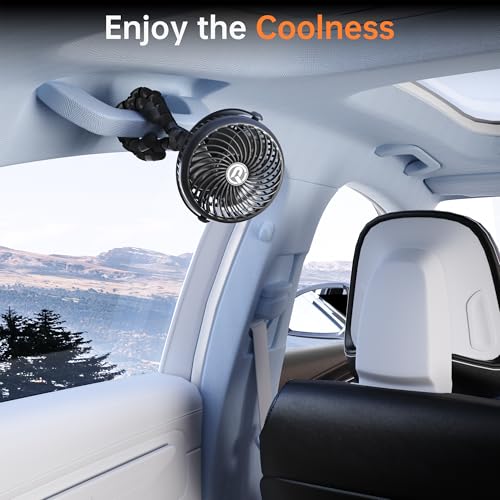 Rechargeable Car Fan for Backseat Kids Baby