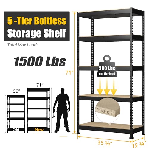 71" H Heavy Duty Storage Shelves (4 Count)