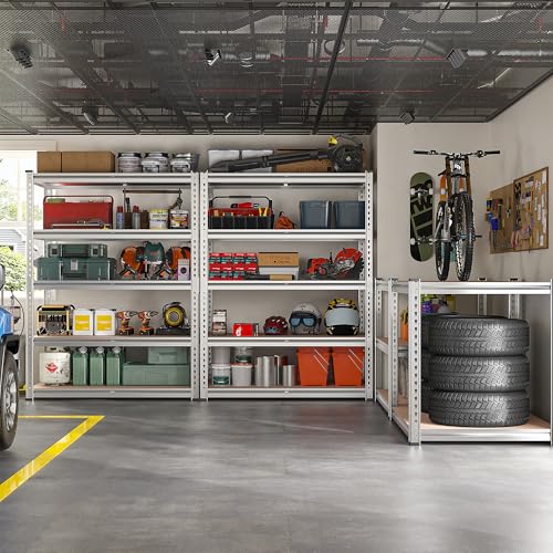 2020LBS Garage Shelving Heavy Duty Metal Shelving 5 Tier Storage Shelves (4 Count)