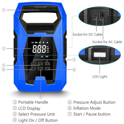 AC DC Tire Inflator Portable Air Compressor
