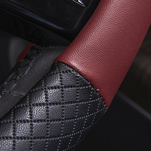 Rhombus Leather Universal Steering Wheel Cover