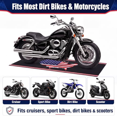 Motorcycle Mat Garage Floor Rug Washable Parking Mats for Garage Floors Non Slip Oil Absorbent Pad Rubber Backing Layer Protects Floor