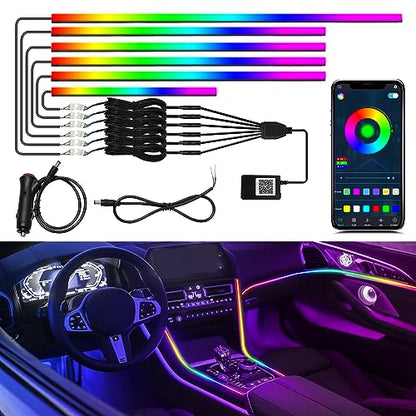 Dreamcolor 6 in 1 Car LED Strip Lights with APP Control and 213 Color Modes