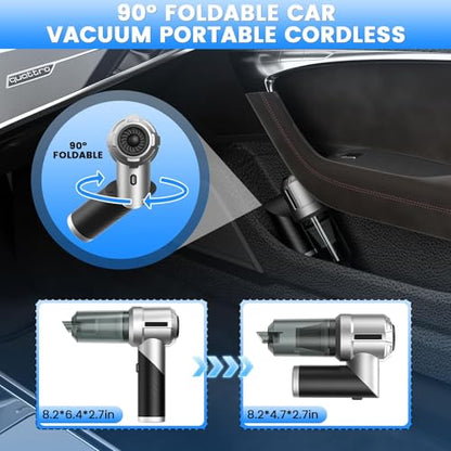 Handheld Car Vacuum Portable Cordless with 18000PA Super Suction
