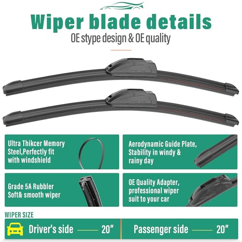 Windshield Wiper Blades Replacement for Honda Element Nissan Cube