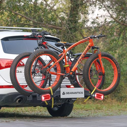 2 E Bike Foldable Hitch Mount Bike Rack with Light for 2" Receiver SUV & Trucks (2 Count)