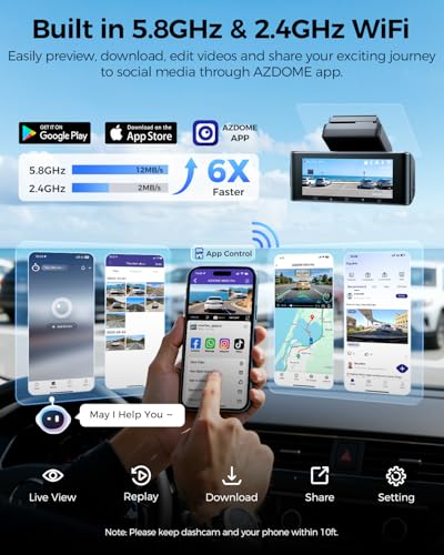 3 Channel Dash Cam Front and Rear Inside