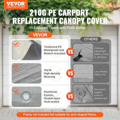 Carport Replacement Canopy Cover 12 x 20 ft