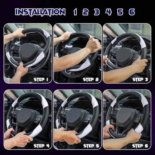 Soft Leather Steering Wheel Cover with Breathable Design and Anti