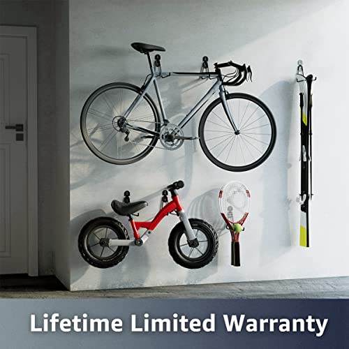 Garage Hooks 11.8" Long with 2 Extension Storage Straps (4 Count)