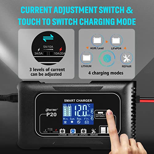 20Amp 12 24V Smart Car Battery Charger Fully Automatic Maintainer