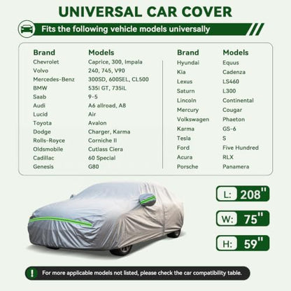 6 Layers Premium Sedan Car Cover Waterproof All Weather Weatherproof UV Sun Protection Snow Dust Storm Resistant Outdoor Exterior Custom Form