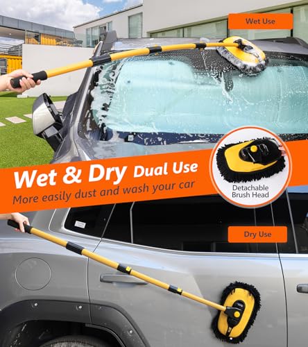 56.7" Car Wash Brush Mop Microfiber Car Washing Sponge with Long Handle