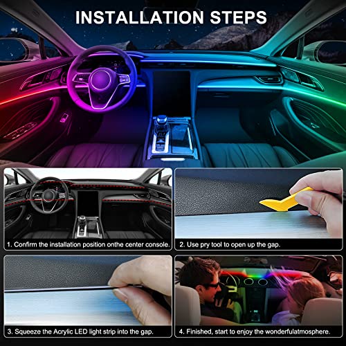 Dreamcolor Acrylic Interior Car LED Strip Light with Wireless APP