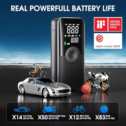 Cordless Tire Inflator Portable Air Compressor