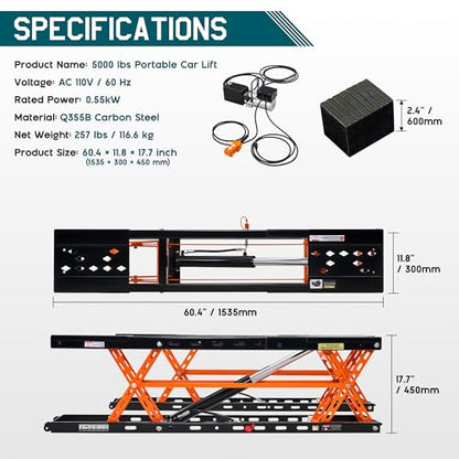 7000 lb Portable Car Lift for Home Garage