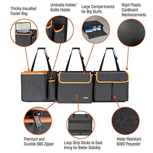 Deluxe Trunk and Backseat Organizer for Medium or Large Size SUVs & RVs