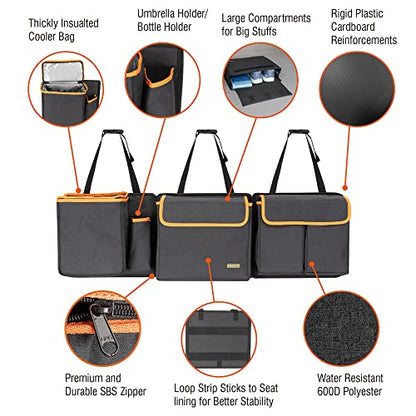 Deluxe Trunk and Backseat Organizer for Medium or Large Size SUVs & RVs