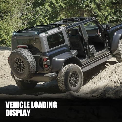 Bronco Half Short Roof Rack Rear Cargo Basket with 2 Pcs Led Light Bars Compatible for 2021