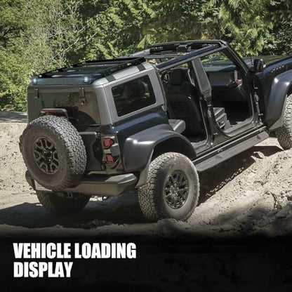Bronco Half Short Roof Rack Rear Cargo Basket with 2 Pcs Led Light Bars Compatible for 2021