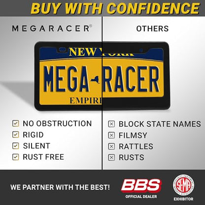 Premium Slim Matte Black License Plate Frames