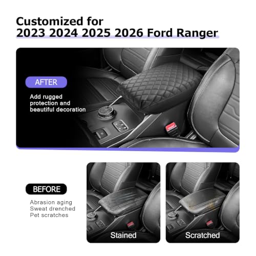 2025 2026 Ranger Center Console Cover Compatible with 2024 2025 2026 Ford Ranger Accessories