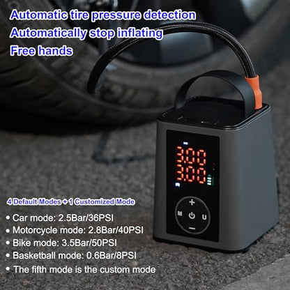 Tire Inflator Smart Fast Auto Tire Inflation 150 PSI 20000mAh Cordless Air Pump with Emergency Light for Outdoor SUV Car Motorcycle Bike Ball