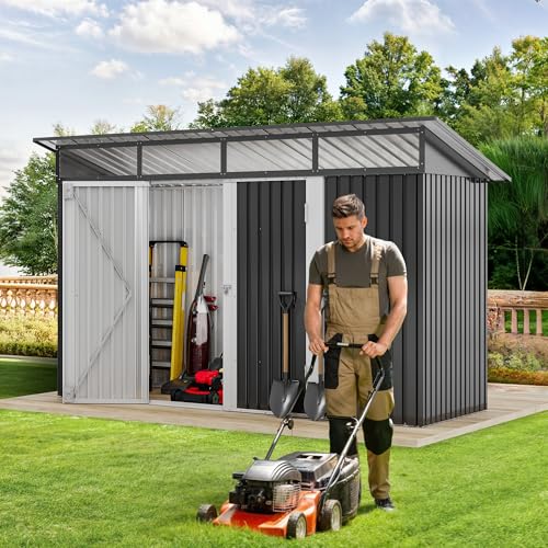 9x4 FT Outdoor Storage Shed with Acrylic Windows