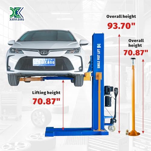 Mobile Car Lifts 6200 lb Capacity Single Post Lift M6200 110V