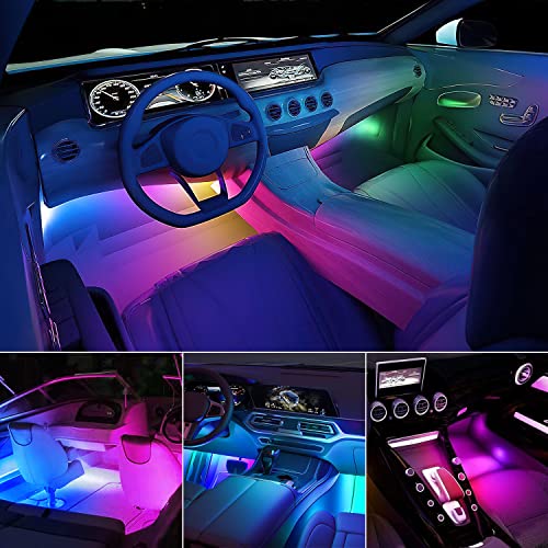 4PCS USB Car Interior Lights Dream Color App and Remote Control