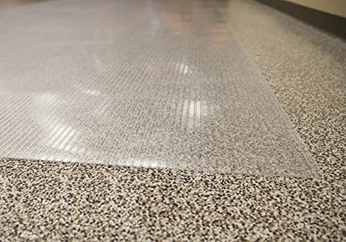 Garage Flooring 7'6" x 17' Clear Ribbed Channel Vinyl Protector Mat