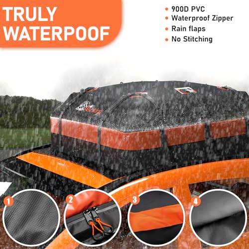 Car Roof Bag Rooftop top Cargo Carrier Bag 15 Cubic feet Waterproof for All Cars with