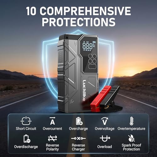 6000A 150PSI Car Battery Jump Starter with Air Compressor
