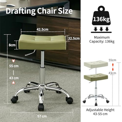 Adjustable Work Stool with Wheels