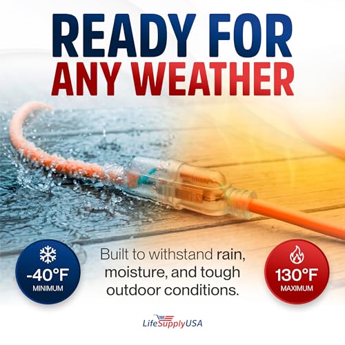 75ft Outdoor Indoor Extension Cord 10
