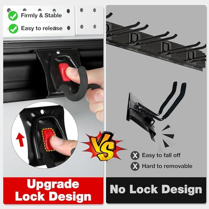 64" Garage Tool Organizer Wall Mount with 8 Adjustable Hooks