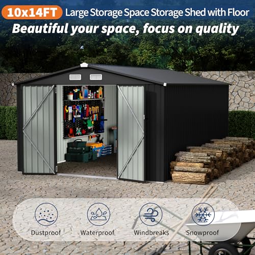 10X14 FT Metal Storage Sheds Outdoor